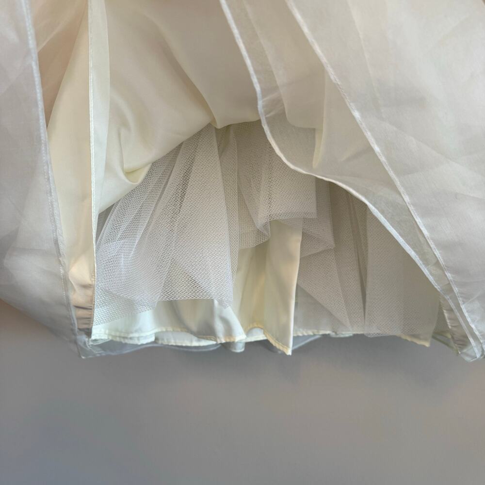 Elena Do Vale Designer Ivory/Cream Tulle Girls Gown Pink Sash‎ Size 2-4T Est - Picture 2 of 12